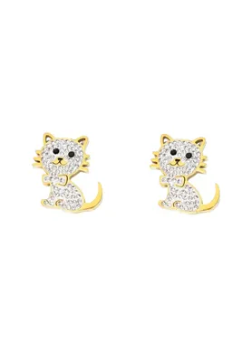 Boucle-d-oreille chat Or