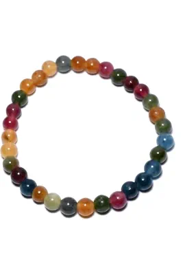 Bracelet minéral élastique Blanc 61C203