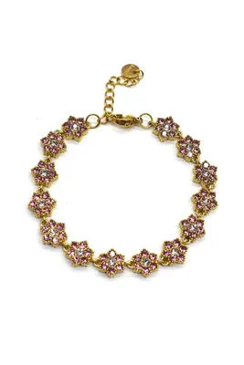 Bracelet fleurs connecté Or