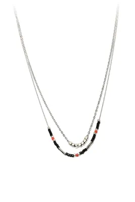 Collier double rangs Argent