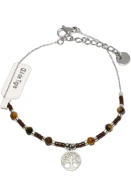 Collier oeil de tigre arbre de la vie