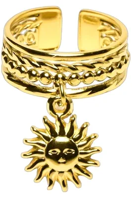 Bague taille réglable breloque soleil
