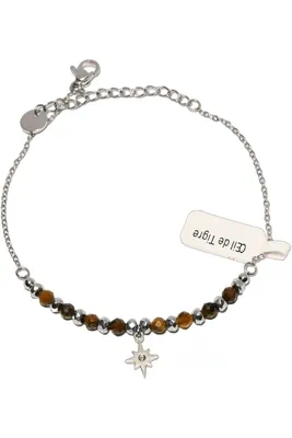 Bracelet oeil de tigre étoile Argent