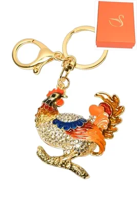 porte-cle cadeaux coq Or