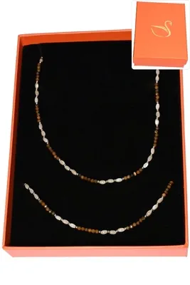 Coffret coffret parure bijoux pierre minérale Argent 00D66E