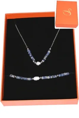 Coffret coffret parure bijoux pierre minérale perle naturelle Argent 133610