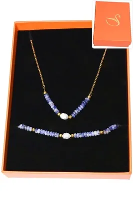 Coffret coffret parure bijoux pierre minérale perle naturelle Or 133610