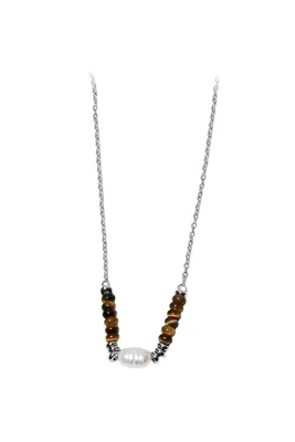 Collier pierre minérale perle naturelle 241026