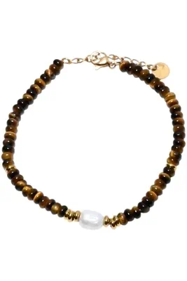 Collier pierre minérale perle naturelle 241026