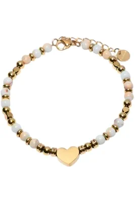 Bracelet pierre minérale coeur Or 507B42