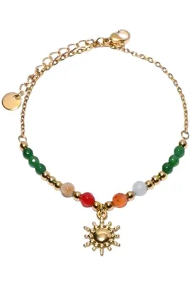 Bracelet pierre minérale soleil Or 75062D