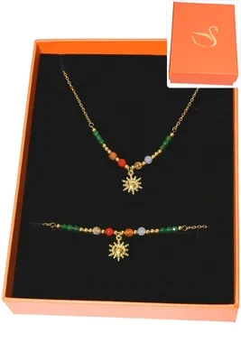 Bracelet pierre minérale soleil 75062D