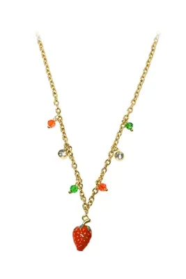 Collier breloque fraise Or 86E8C2