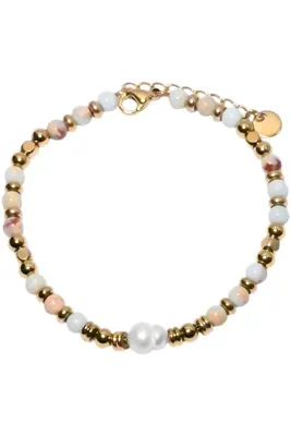 Collier pierre minérale perle naturelle A901B2