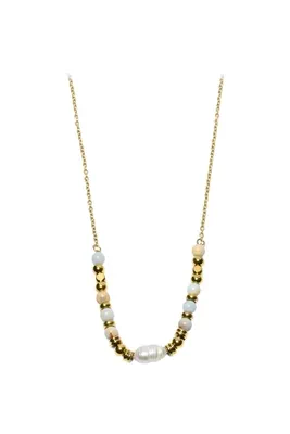 Collier pierre minérale perle naturelle A901B2