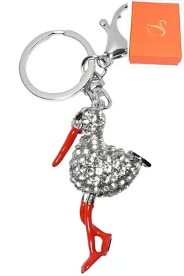 porte-cle cygogne coffret cadeaux bijoux de sac C44B79