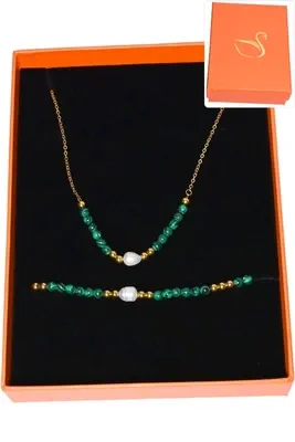 Coffret coffret parure bijoux pierre minérale perle naturelle Or C9DAFD