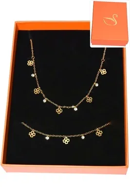 Coffret coffret parure bijoux tréfle Or D43BED