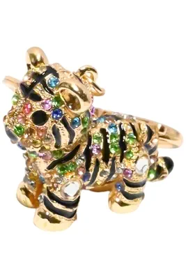 porte-cle tigre Or P2E5A