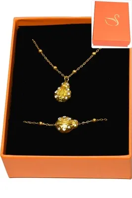 Coffret cadeaux orange parure bijoux coccinelle Or