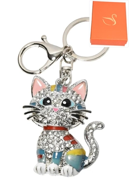 porte-cle coffret cadeaux chat Argent