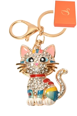 porte-cle coffret cadeaux chat Or