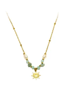 Collier soleil pierre Or