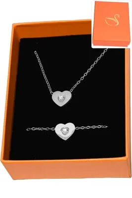 Coffret cadeaux orange parure bijoux coeur