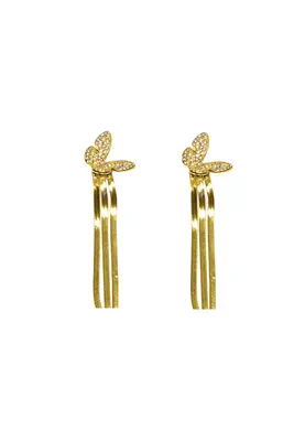 Boucle-d-oreille cadeaux orange parure bijoux papillon Or