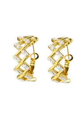 Boucle-d-oreille zig zag Or