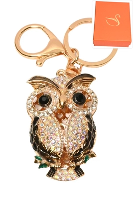 porte-cle coffret cadeaux hibou Or