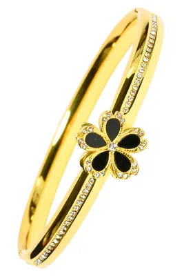 Jonc tournante spinner fleur Or