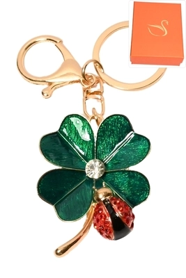 porte-cle coffret cadeaux bijoux de sac tréfle Or