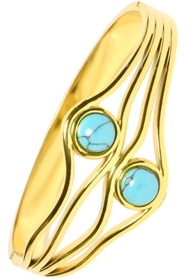Jonc turquoise Or