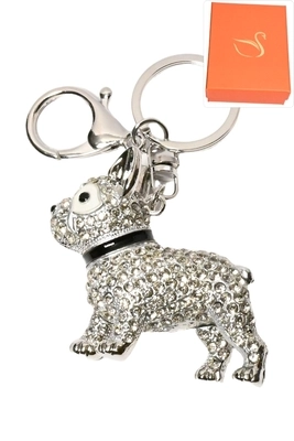 porte-cle coffret cadeaux bijoux de sac chien Argent