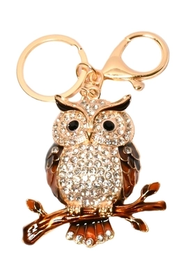 porte-cle hibou chouette Or