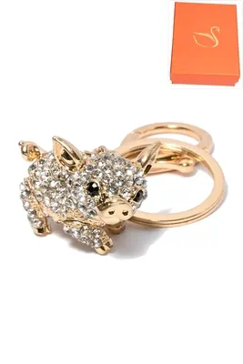 porte-cle coffret cadeaux cochon Or 6BFC32