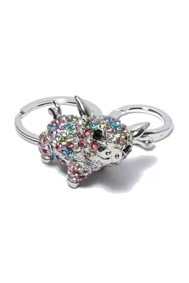 porte-cle cochon Argent 6BFC32