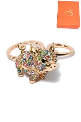 porte-cle coffret cadeaux cochon Or 6BFC32