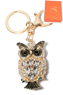porte-cle coffret cadeaux hibou chouette Or 72DF94