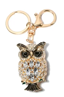 porte-cle hibou chouette Or 72DF94