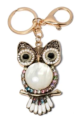 porte-cle hibou chouette Or 833125