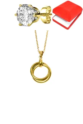 Coffret parure bijoux cercle Or 76FFB6