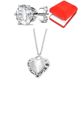 Coffret parure bijoux coeur Argent 9FCA72