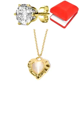 Coffret parure bijoux coeur Or 9FCA72