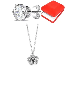 Coffret parure bijoux fleur B5AAA3