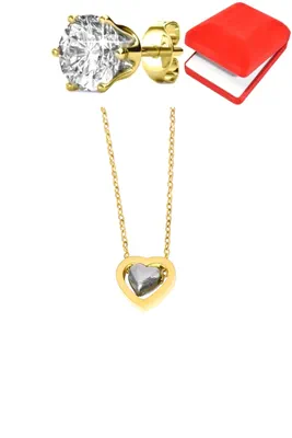 Coffret parure bijoux coeur Or C8DAF8