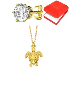 Coffret parure bijoux tortue Or D9635B