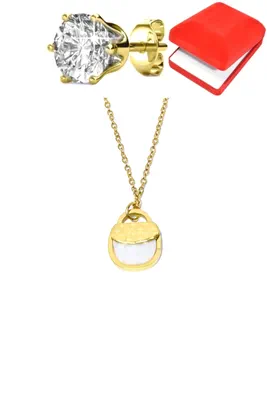 Coffret parure bijoux sac Or E098D4