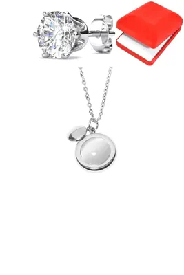 Coffret parure bijoux pomme Argent F36F1E